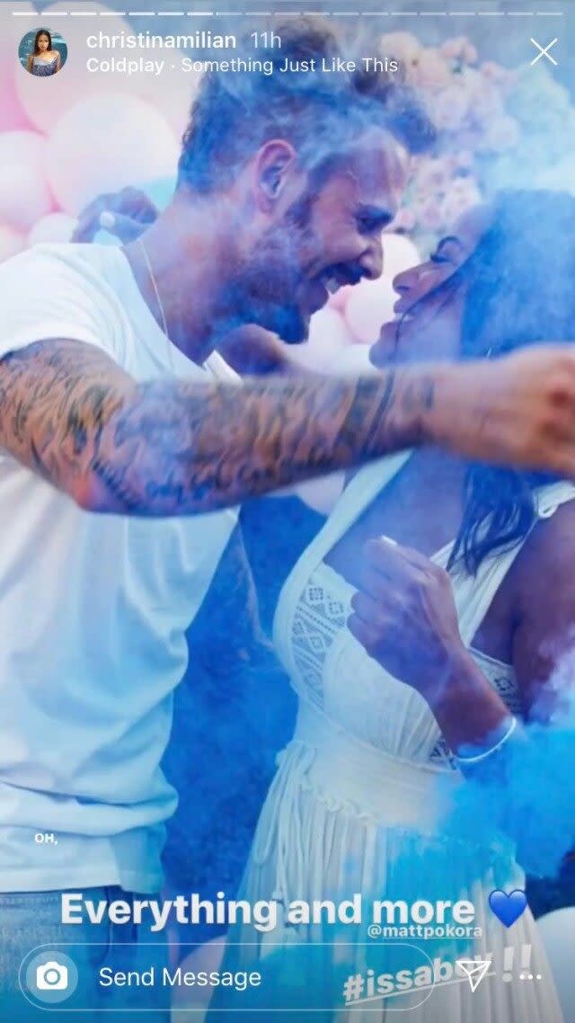 The actress and her boyfriend, Matt Pokora, are 'above and beyond Cloud 9!!'