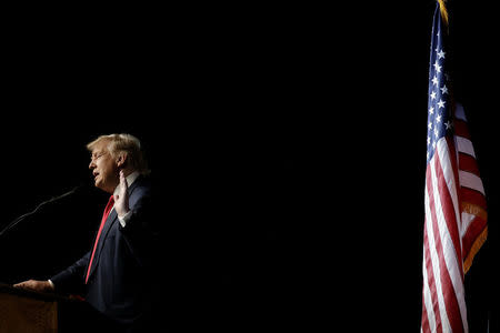 U.S. Republican presidential nominee Donald Trump speaks at a campaign rally in Pueblo, Colorado, U.S., October 3, 2016. REUTERS/Mike Segar