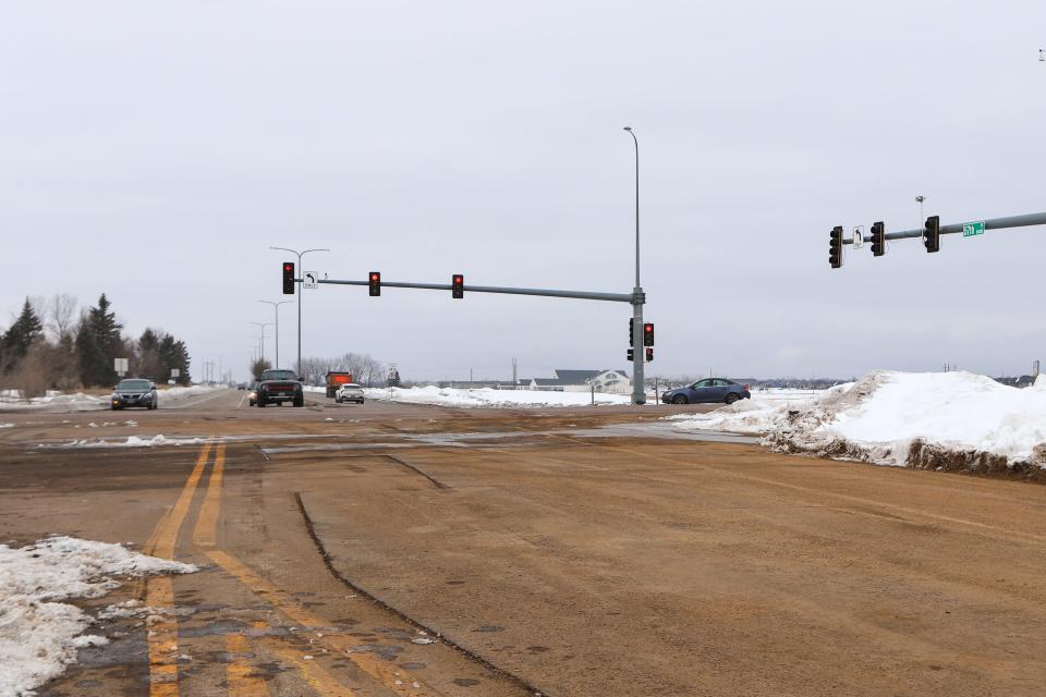 The view down 57th Street from the east side of Veterans Parkway in southeastern Sioux Falls on Tuesday, March 7.