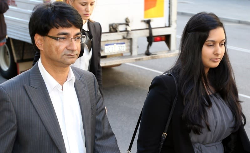 Lloyd Rayney leaves court with daughter Sarah. Picture: Sharon Smith/The West Australian