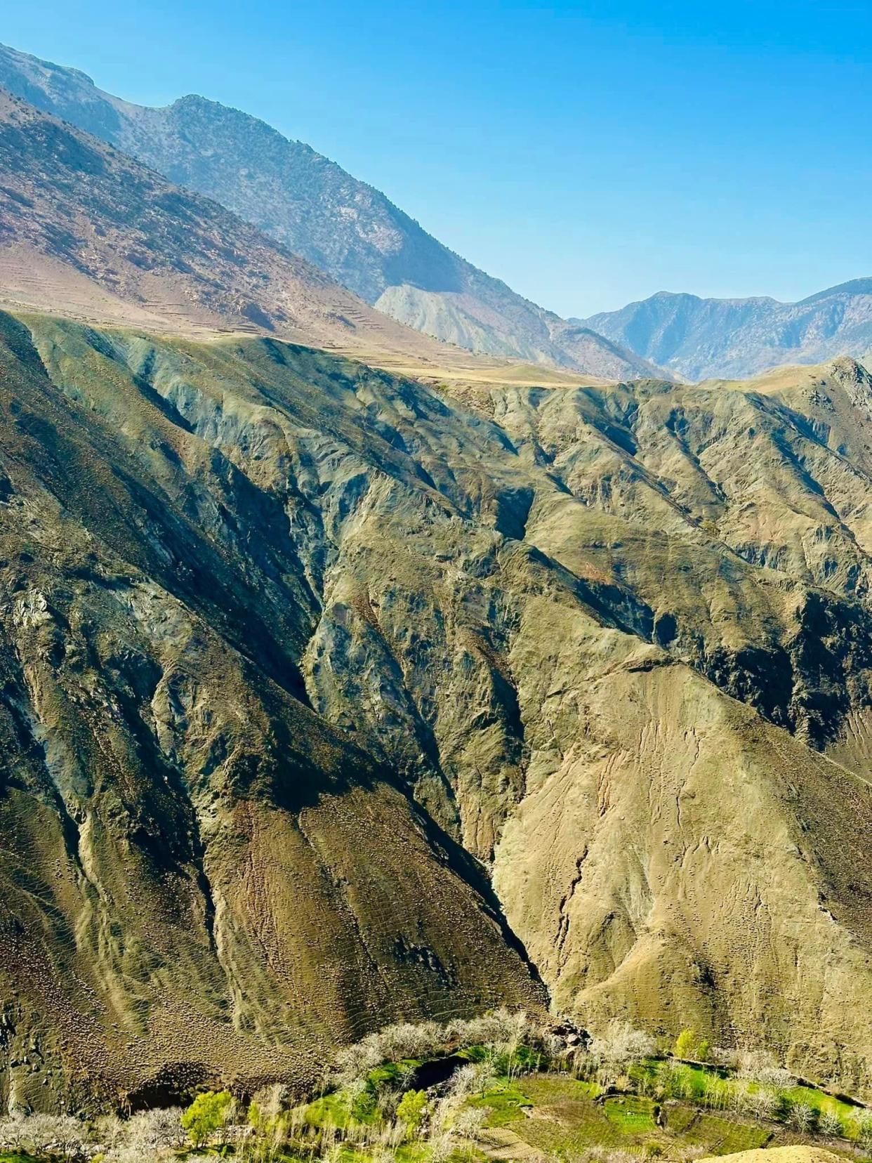 Patti Zarling and her tour pass through the Atlas Mountains in Morocco.