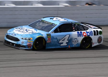 Aug 12, 2018; Brooklyn, MI, USA; NASCAR Cup Series driver Kevin Harvick (4) during the Consumers Energy 400 at Michigan International Speedway. Mandatory Credit: Mike DiNovo-USA TODAY Sports