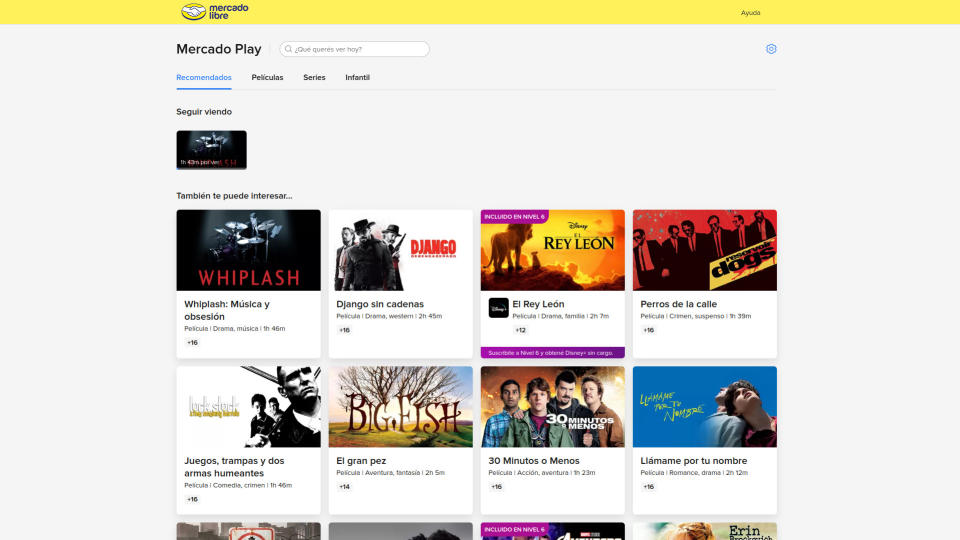 Mercado Libre ofrece Mercado Play, una plataforma con contenidos antiguos gratuitos y la posibilidad de abonar por estrenos
