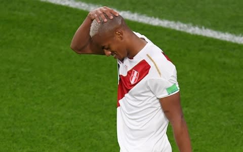 Andre Carrillo reacts after another chance goes begging - Credit: AFP