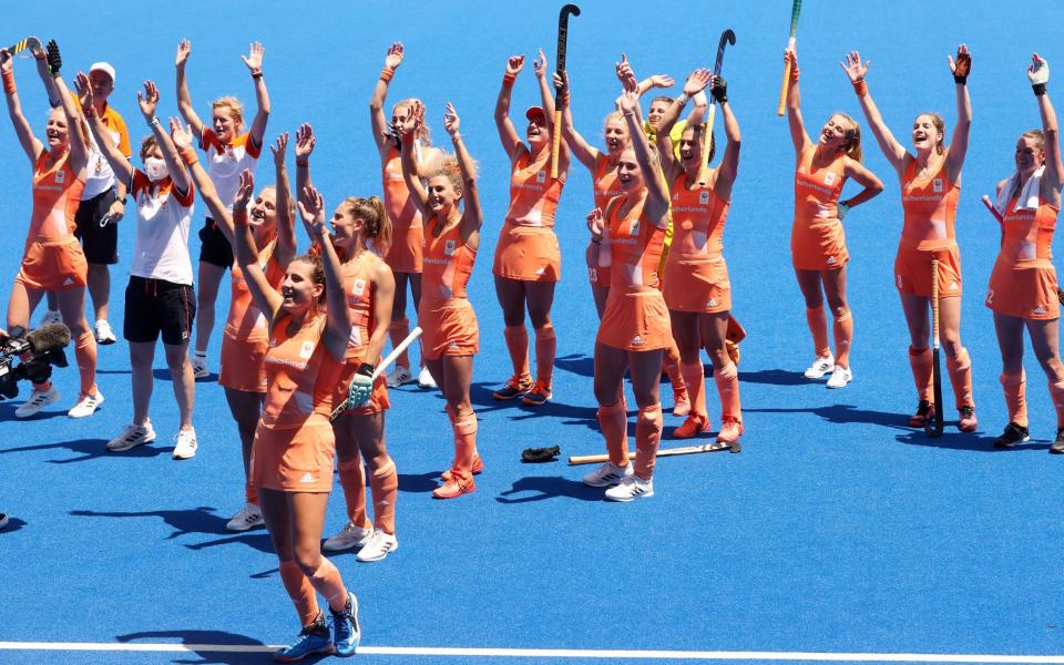 Feeling a bit chippy - the Netherlands who beat GB 5-1 in the semi final  - GETTY IMAGES