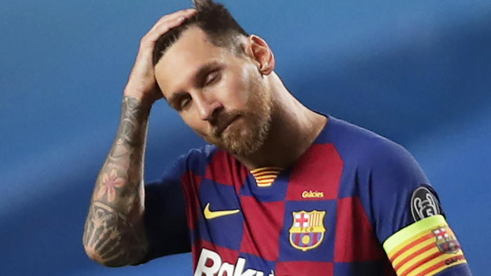 Lionel Messi has reluctantly agreed to remain with Barcelona, in order to avoid a likely court battle to leave the club. (Photo by Manu Fernandez/Pool via Getty Images)