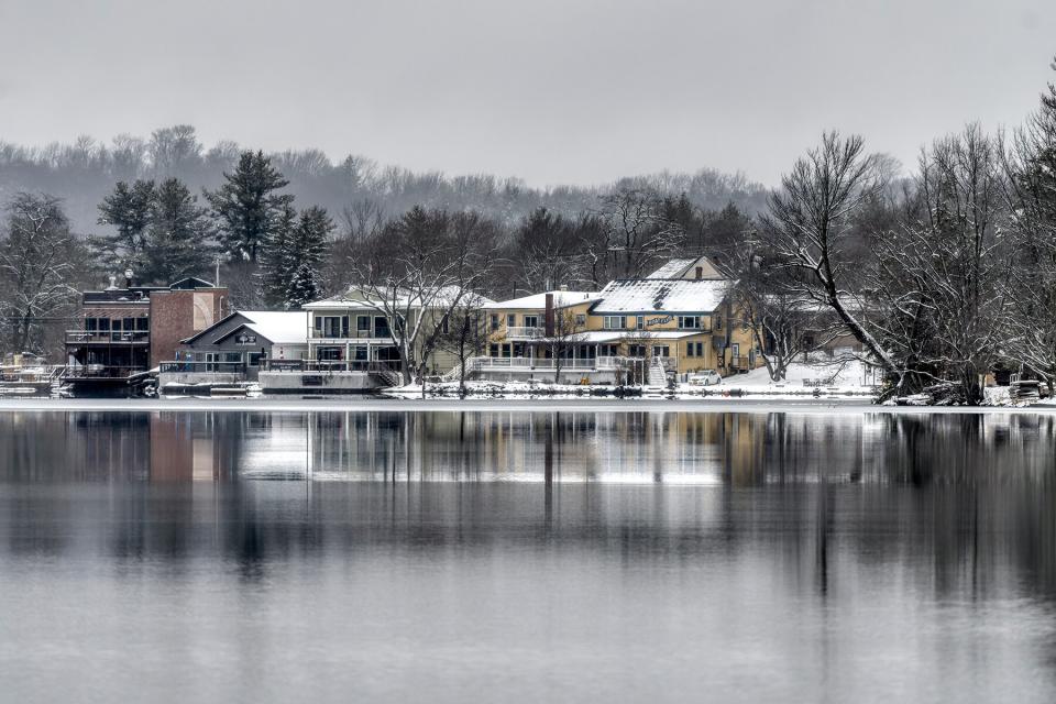 Winter over Kauneonga Lake, NY