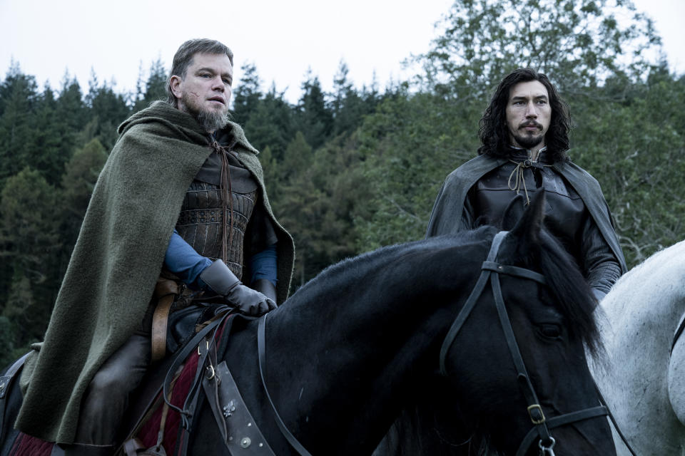 Matt Damon as Jean de Carrouges and Adam Driver as Jacques LeGris in 'The Last Duel'<span class="copyright">Patrick Redmond—© 2021 20th Century Studios</span>