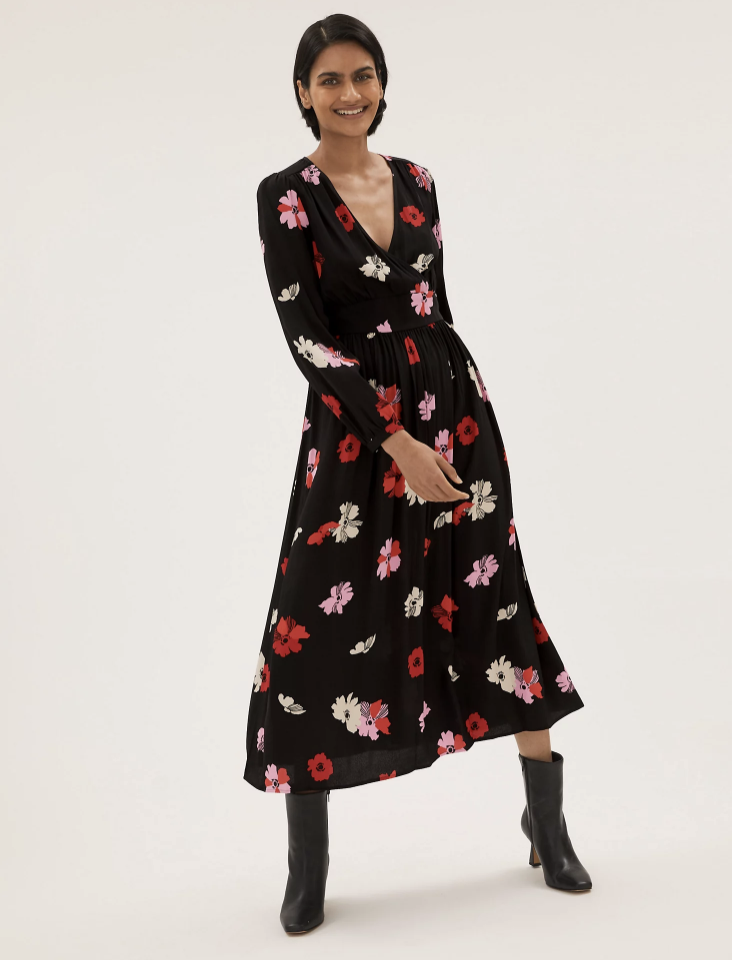 The dress featured a flattering silhouette with a feminine floral print. (Marks & Spencer)