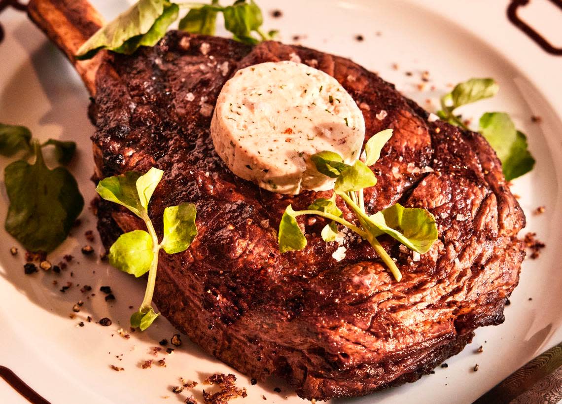 A rib-eye at Bricks and Horses in the Bowie House, Auberge Collection hotel, in Fort Worth.