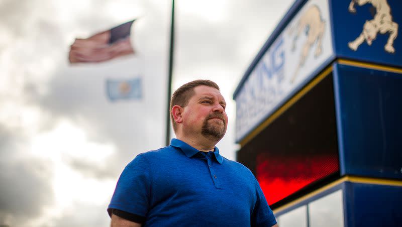 David Irby, who is pictured at Irving Middle School in Norman, Okla., on Friday, March 31, 2023, taught in public schools for 25 years, but says he could no longer handle students’ bad behavior and the parents and administrators who put up with it. He quit that job and tweeted about it. ... It went viral. He’s now selling cars.