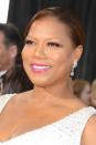 <b>Best Makeup Pop - Queen Latifah:</b> In a sea of red and nude lips, Queen Latifah brought a welcome and playful change to the red carpet with her neon pink lip shade, which stood out against her crisp white gown.