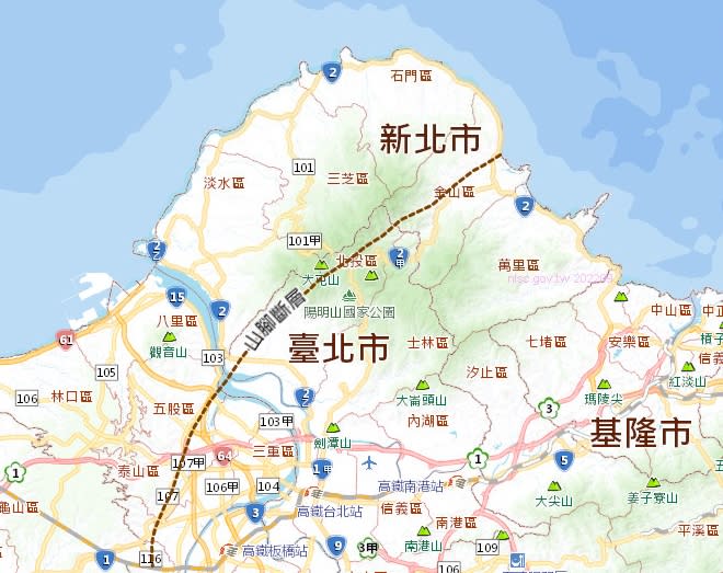 專家十分擔心位於台北市的山腳斷層。（圖／翻攝自中央地質調查所）