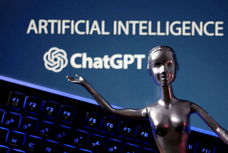 FILE PHOTO: Illustration shows ChatGPT logo and AI Artificial Intelligence words