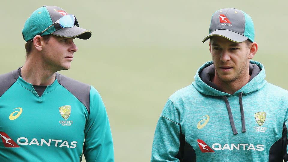 Steve Smith and Tim Paine. Pic: Getty