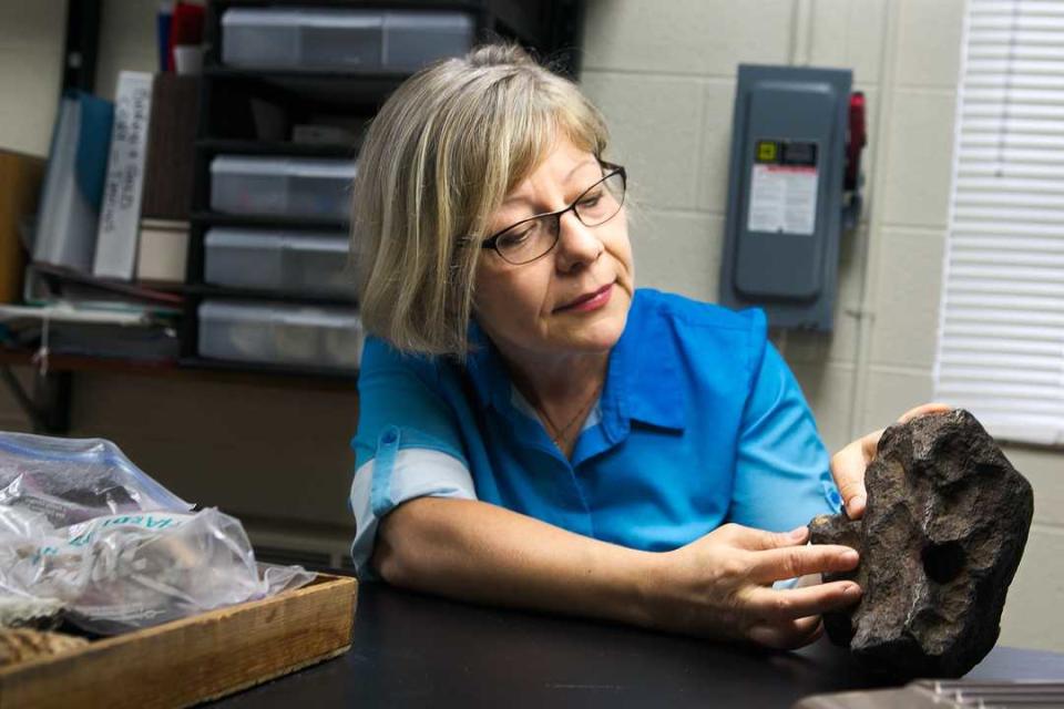 Der Meteorit aus Edmore ist der sechstgrößte, der jemals in Michigan gefunden wurde. (Bild: Mackenzie Brockman/Central Michigan University)