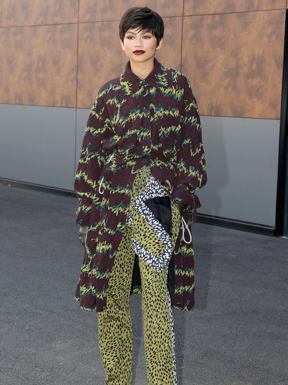 Zendaya outside the Kenzo Paris Fashion Week show in October 2015