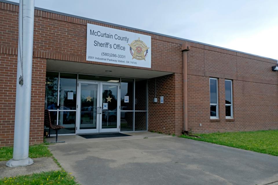 The McCurtain County sheriff's office is seen April 20 in Idabel.