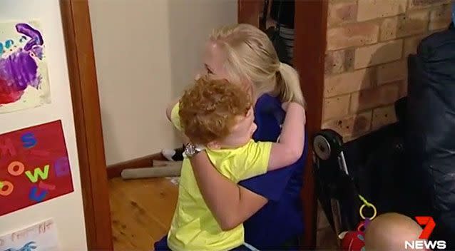 Mum Corinne was glad Leo was okay. Source: 7 News