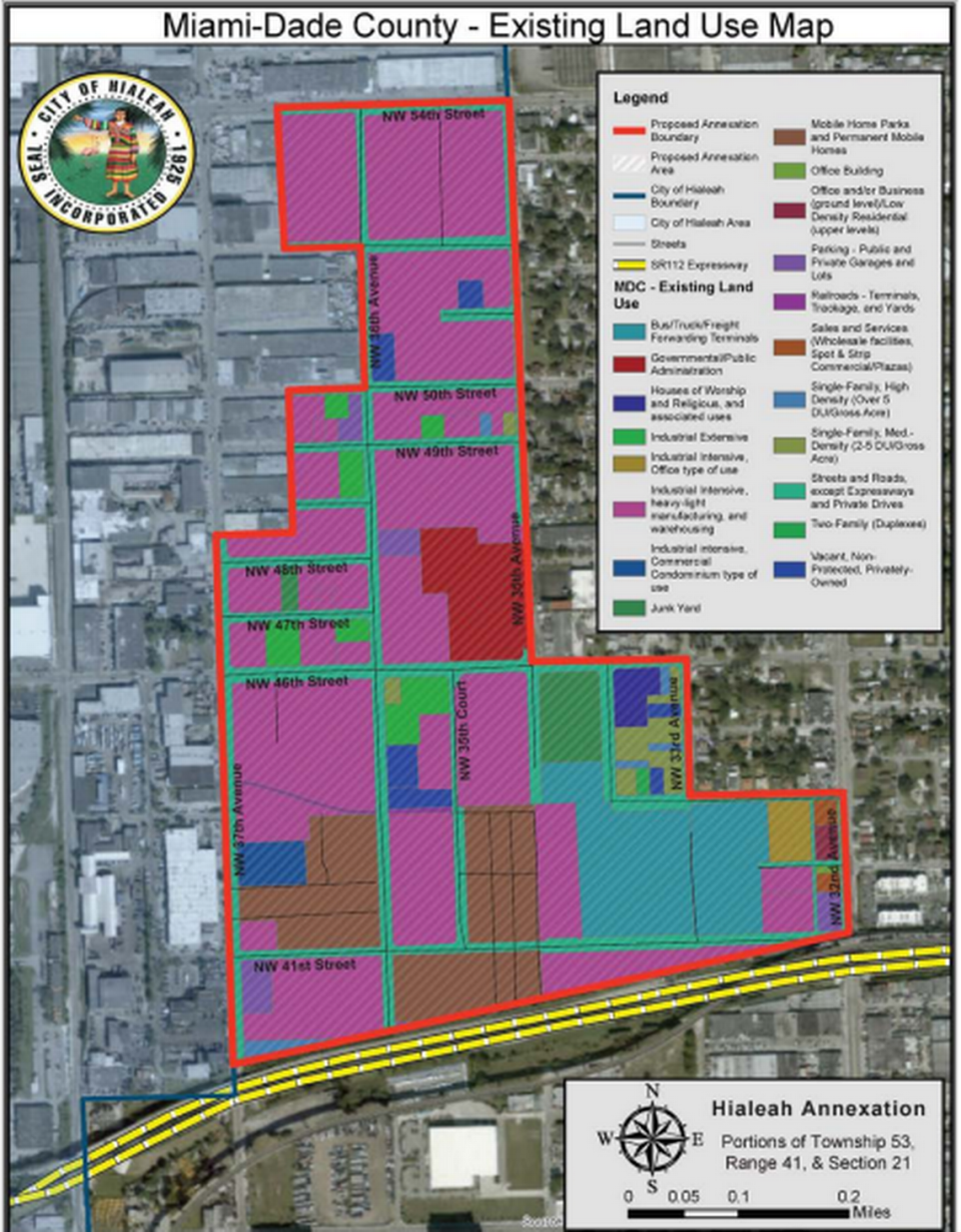 Area of the Brownsville neighborhood that the City of Hialeah proposes to incorporate into its territory according to the use agreement of the lands that make up the lot