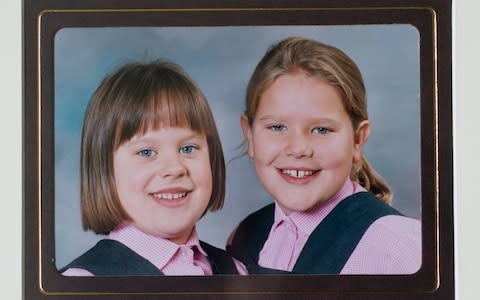 Sophie Gilbert, left, and her sister Becky Barletta, as schoolchildren - Credit: Family collection