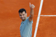 Tennis - ATP - Monte Carlo Masters - Monte-Carlo Country Club, Monte Carlo, Monaco - April 17, 2018 Bulgaria's Grigor Dimitrov celebrates winning his second round match against Pierre-Hugues Herbert of France REUTERS/Eric Gaillard