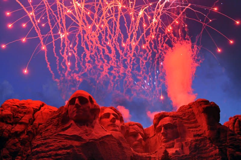 On October 31, 1941, the Mount Rushmore National Memorial in South Dakota -- consisting of the sculpted heads of U.S. Presidents George Washington, Thomas Jefferson, Abraham Lincoln and Teddy Roosevelt -- was completed. File Photo by Mark I. Lane/U.S. Air Force