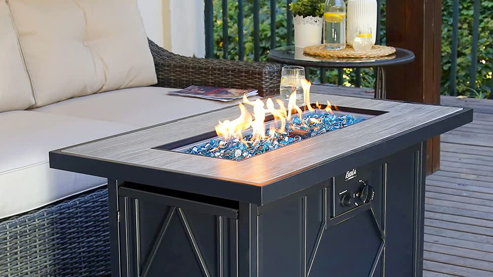 bali outdoors fire pit rectangular tabletop