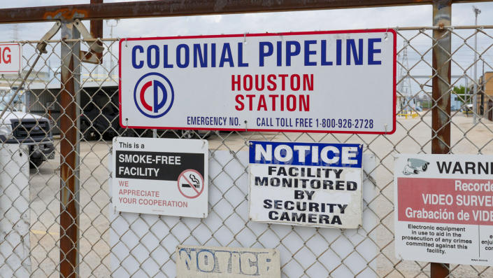 Image showing the Colonial Pipeline Houston Station facility in Pasadena, Texas (East of Houston) taken on May 10, 2021. (Francois Picard/AFP via Getty Images)