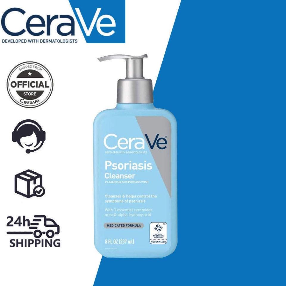 CeraVe Cleanser for Psoriasis Treatment With Salicylic Acid for Dry Skin Itch Relief & Latic Acid for Exfoliation 237ml. (Photo: Shopee SG)