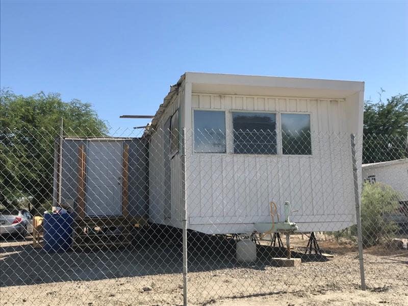 A new trailer takes a space left vacant by a family that moved out of Oasis Mobile Home Park in Thermal, as seen June 10, 2022.