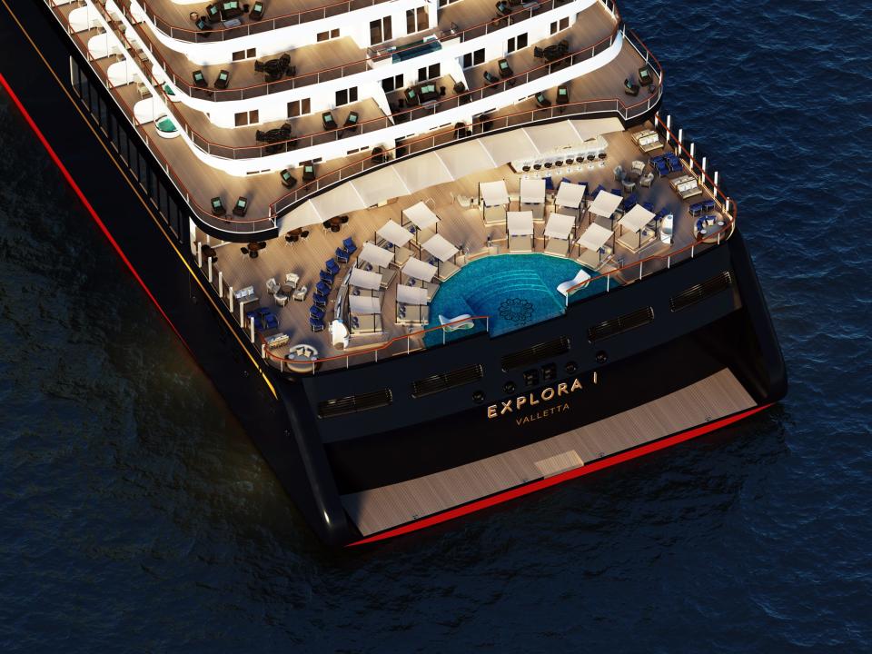 A rendering aboard Explora Journeys' cruise ship.