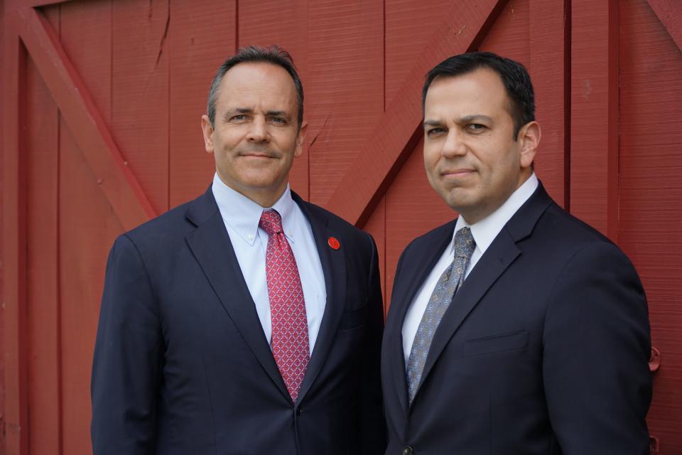 Sen. Ralph Alvarado, right, was Gov. Matt Bevin's running mate in Bevin's failed 2019 reelection bid