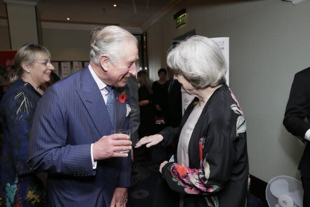 Dame Maggie Smith with the King