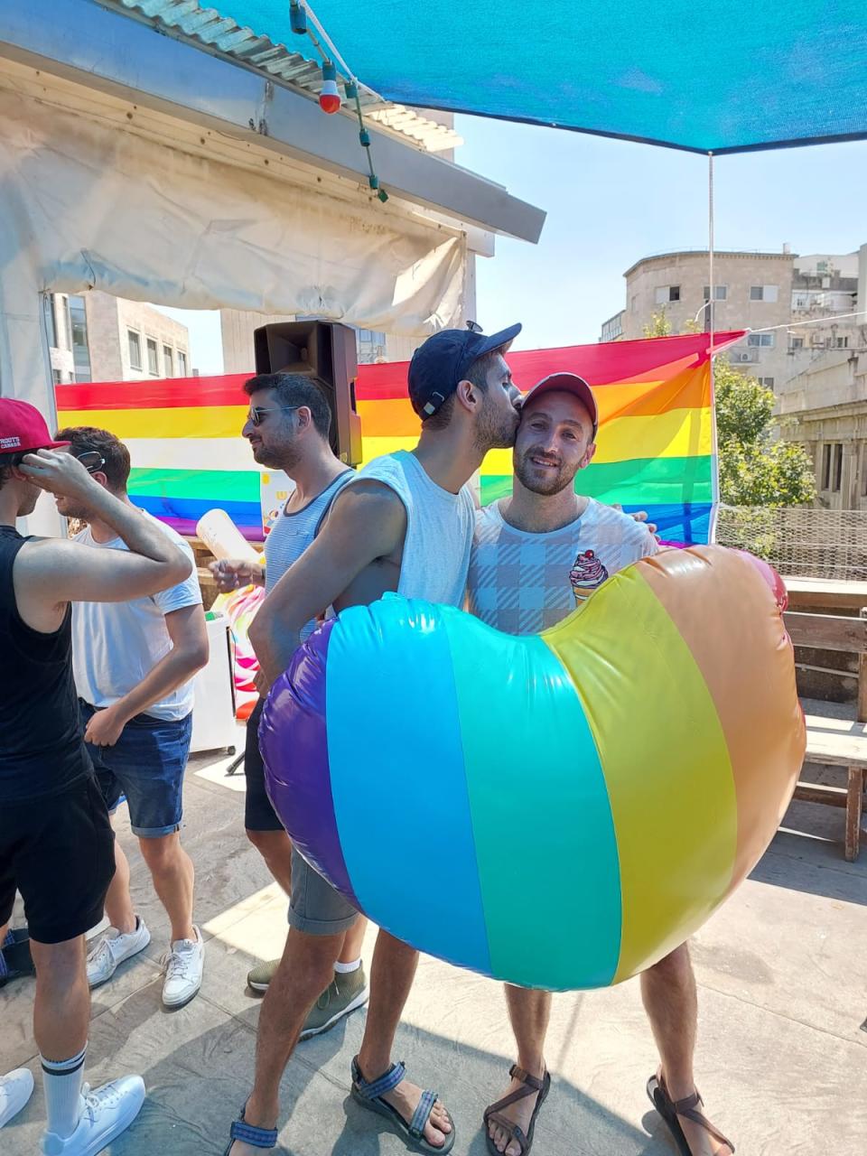 Nadav Yitzhaki and Yoav Atzmoni at Tel Avid Pride in June 2023