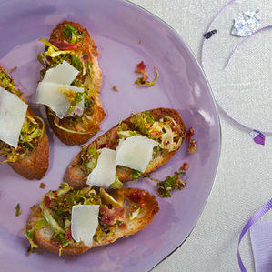 Brussels Sprout and Bacon Crostini