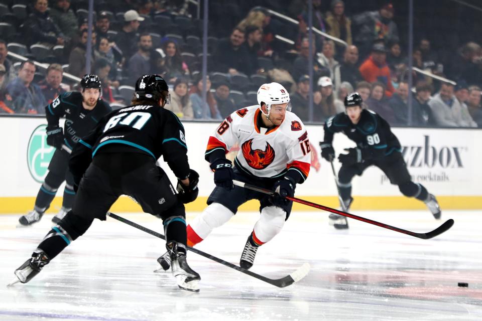 The Coachella Valley Firebirds, shown here against the San Jose Barracuda on Jan. 10, 2023, are now 2-2 over their last four games following wins in 13 of 14.