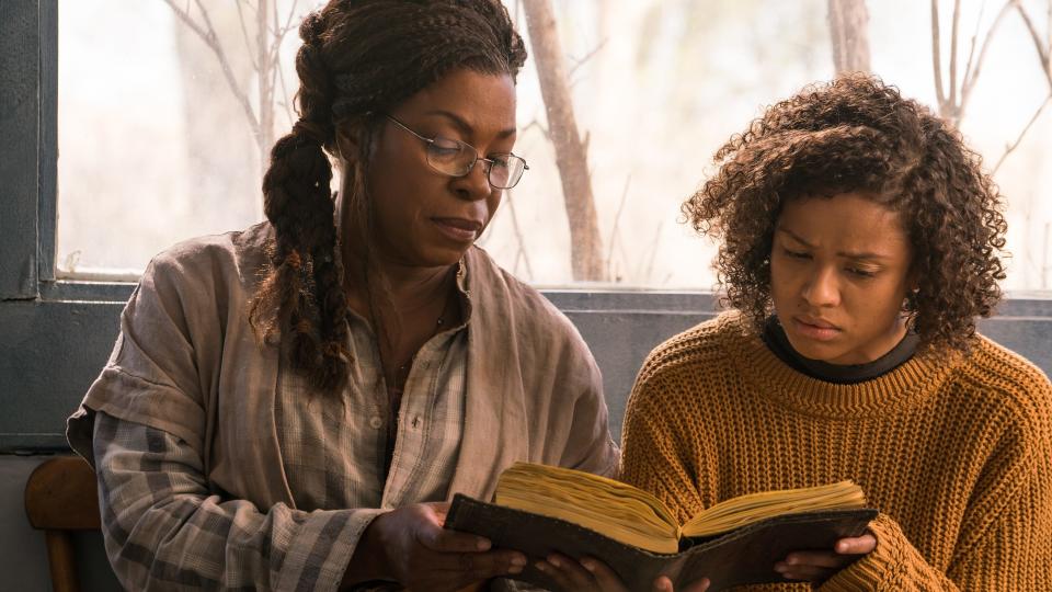 Gugu Mbatha-Raw (right) stars as a woman who learns she has supernatural powers and reconnects with her mom (Lorraine Toussaint) while on the run in the thriller "Fast Color."