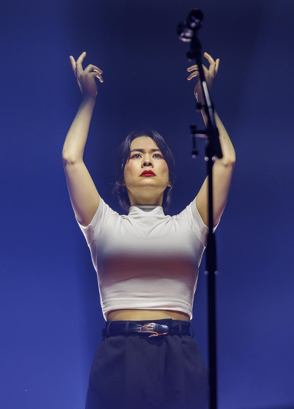 Mitski at the Mitski concert held at Shrine Auditorium and Expo Hall on March 30, 2024 in Los Angeles, California.