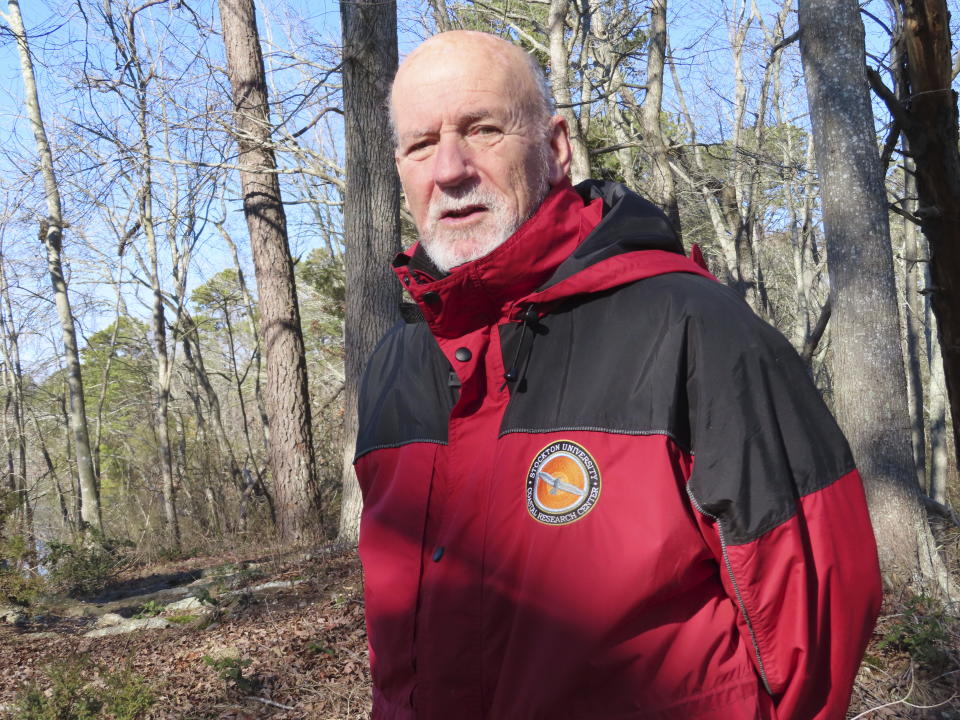 Stewart Farrell stands for a portrait at his home in Port Republic, N.J., on Tuesday, Dec. 27, 2022. Farrell is retiring on Dec. 30, after more than 50 years as one of the nation's leading coastal scientists, whose expertise on the ever-changing shoreline has informed governments, property owners and other scientists. (AP Photo/Wayne Parry)