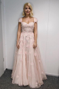 <p>Holly wore a blush bridal gown with a sweetheart neck for week four of ‘Dancing on Ice’. <em>[Photo: Instagram]</em> </p>