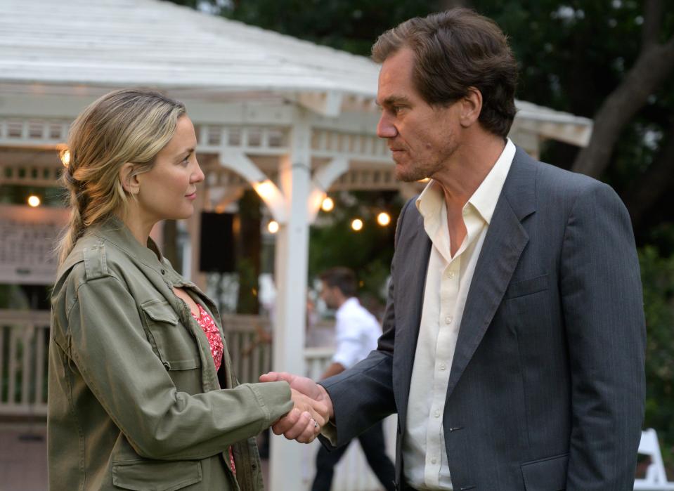 Michael Shannon stars as a handyman – who may or may not be a reclusive genius author – invited to a literary conference by a college professor (Kate Hudson) in the comedy "A Little White Lie."