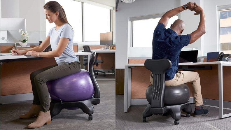 A balance ball chair to keep you active and focused