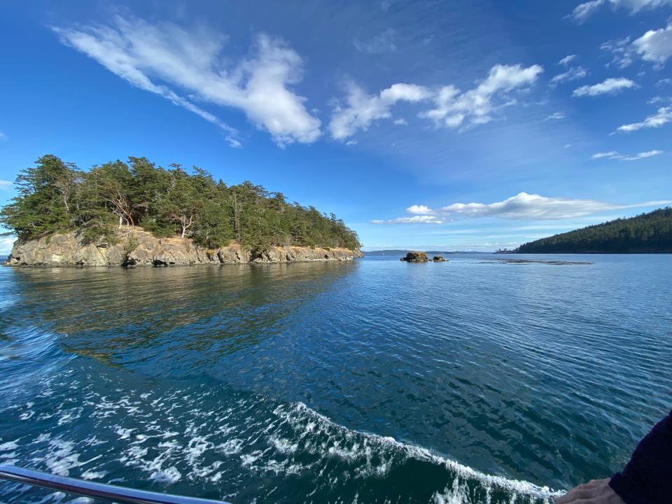 In the Salish Sea, many forested islands rise from the sparkling blue waters. Passengers enjoy cruising into inlets where wildlife sightings are frequent. Hundreds of islands lie between the northwest corner of Washington state mainland and Vancouver Island, British Columbia.