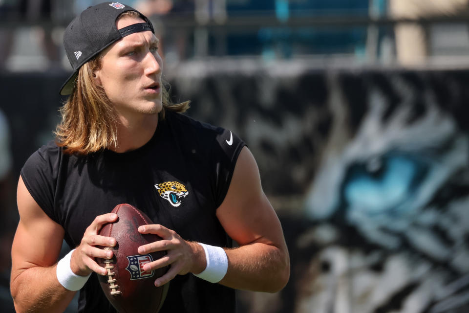 Trevor Lawrence will look to get the Jaguars' offense back on track in Week 4. (Photo by Mike Carlson/Getty Images)