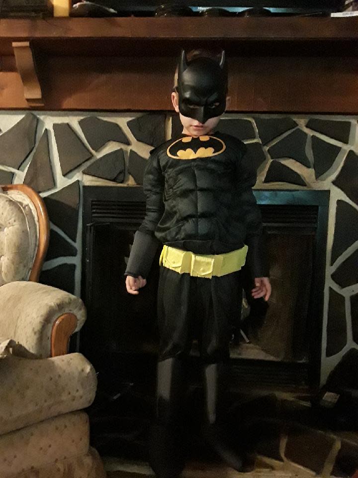 Damon, 6, has a new Batman costume for Halloween after losing his in an RV fire. (Photo: Edneyville Fire & Rescue)