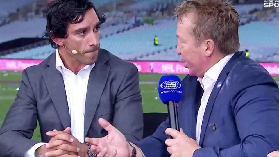 Johnathan Thurston, pictured here grilling Trent Robinson.