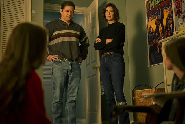 Michelle Faye/Amazon Freevee Kyle Bornheimer and Cobie Smulders on 'High School'
