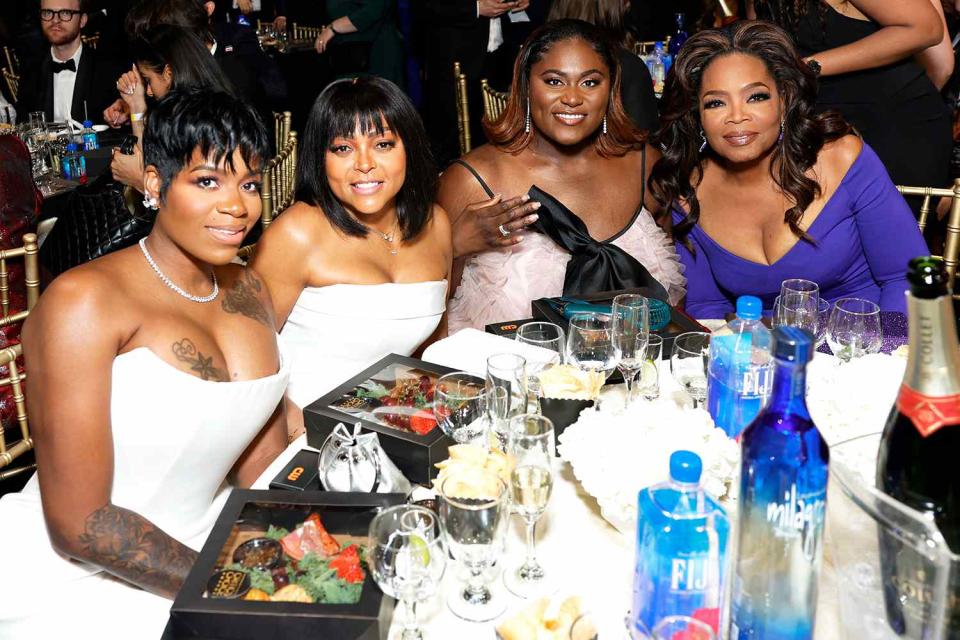 <p>Stefanie Keenan/Getty</p> Fantasia Barrino, Taraji P. Henson, Danielle Brooks and Oprah Winfrey at the Critic Choice Awards.