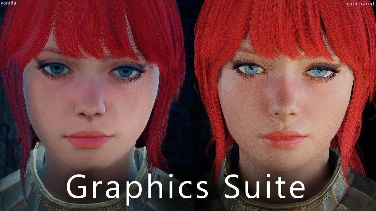  A woman's face with path-tracing modded in. 